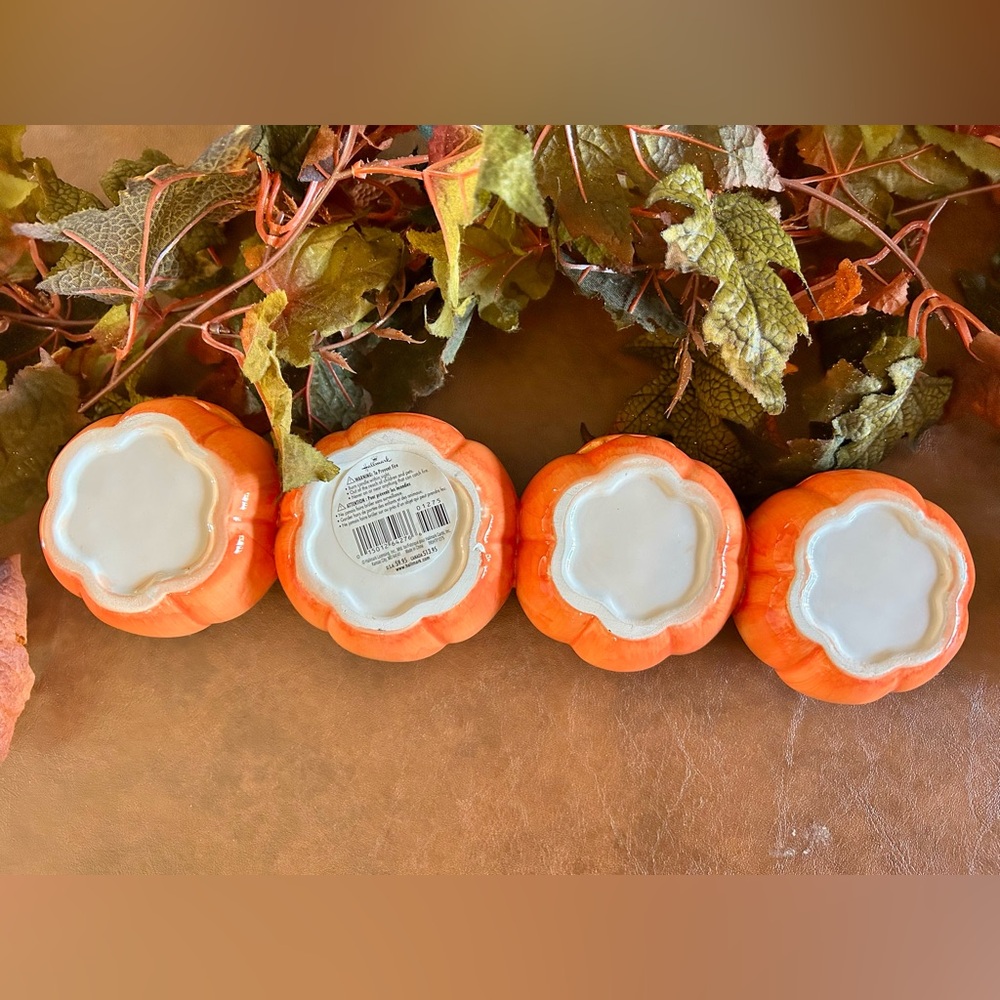 Orange Hallmark Pumpkin Candle Holders - Picture 5 of 5